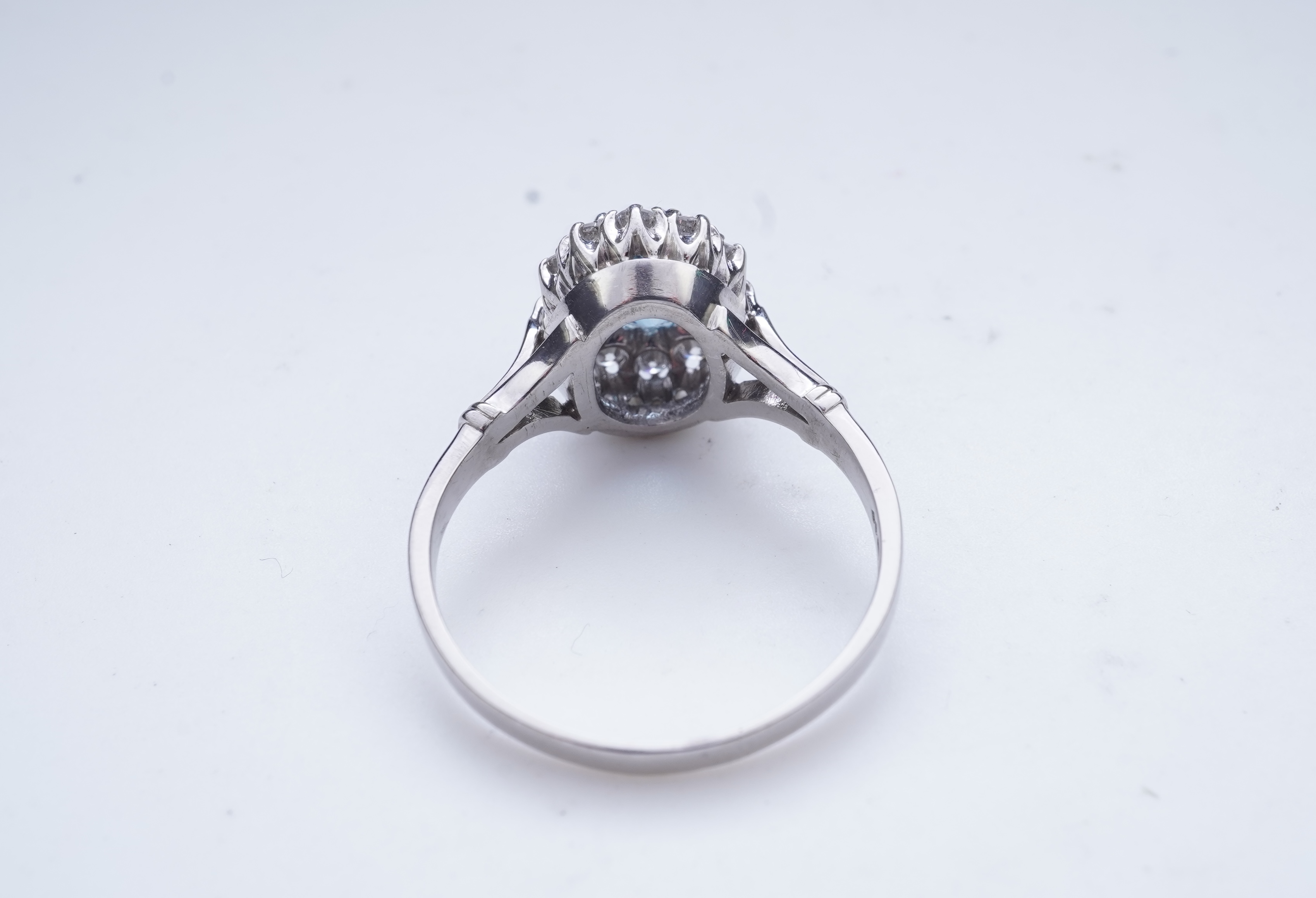 An aquamarine and diamond cluster ring